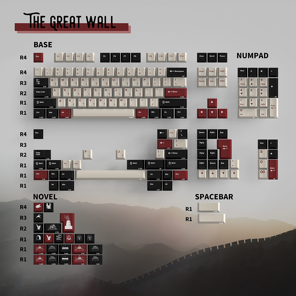 Createkeebs Great Wall PBT Keycaps Set