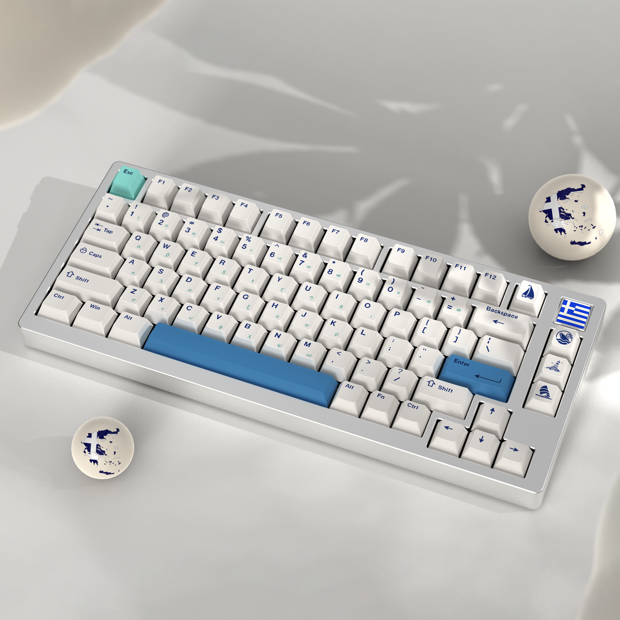 Createkeebs Thera75 v2- 75% Custom Mechanical Keyboard (Silver)